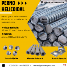 PERNO HELICOIDAL ACERO RESISTENCIA AREQUIPA